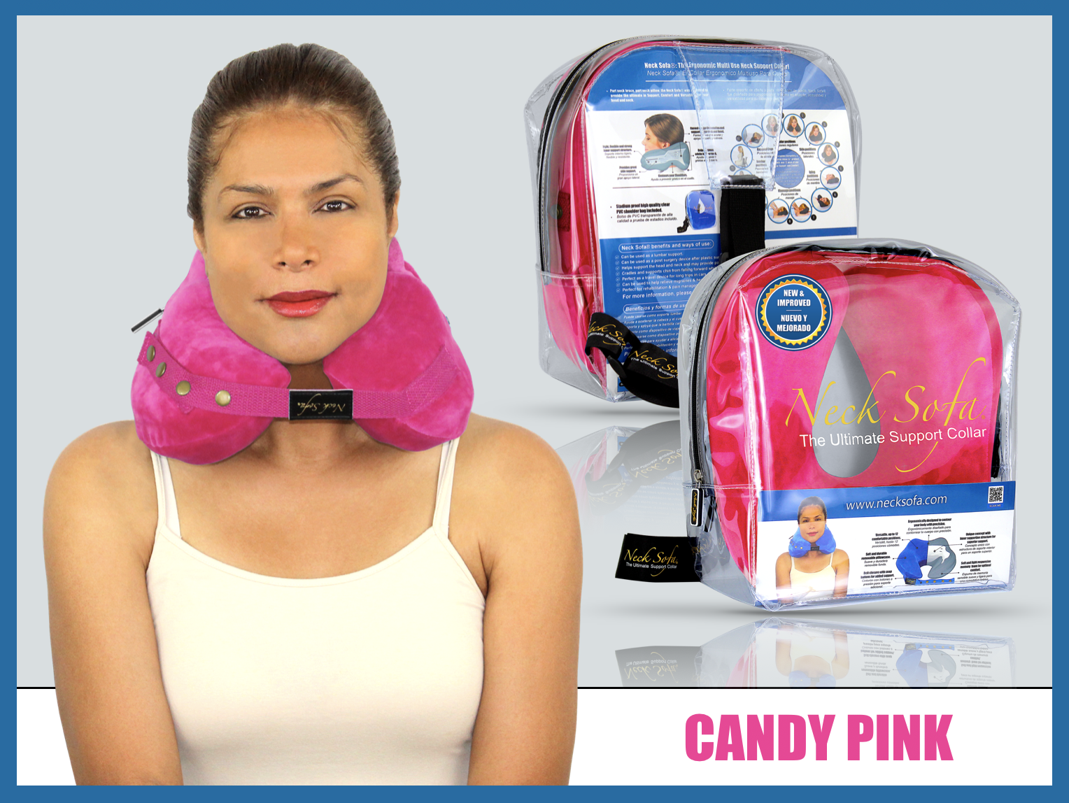 New Neck Sofa® Candy-Pink. Beck Neck Pillow for head and Neck Support.