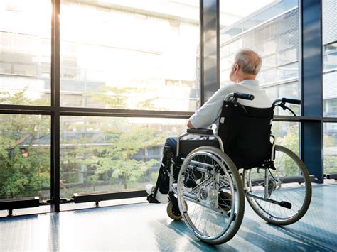 ALS patient in a wheelchair