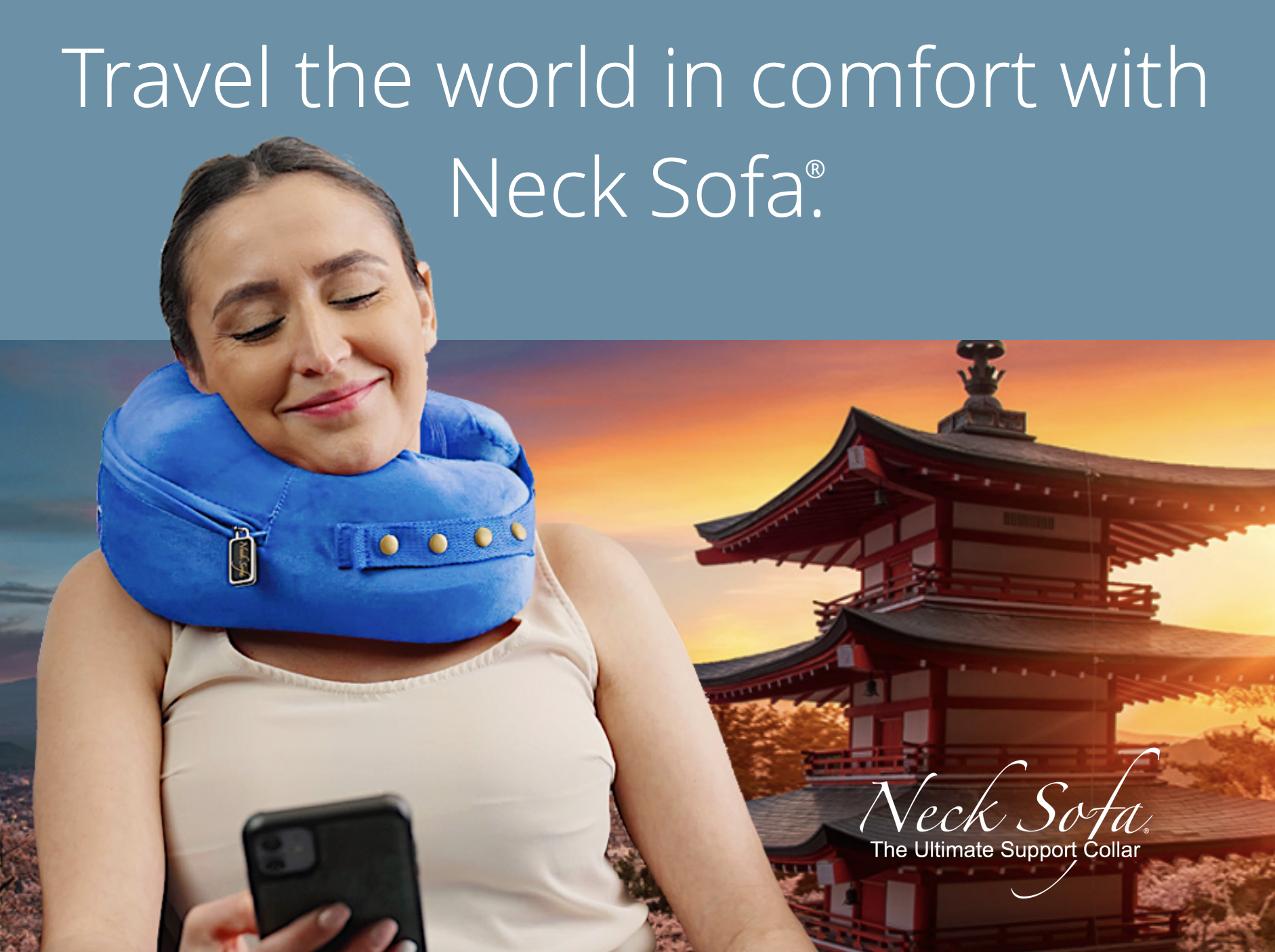 Travel the world in comfort with the Neck Sofa Pillow