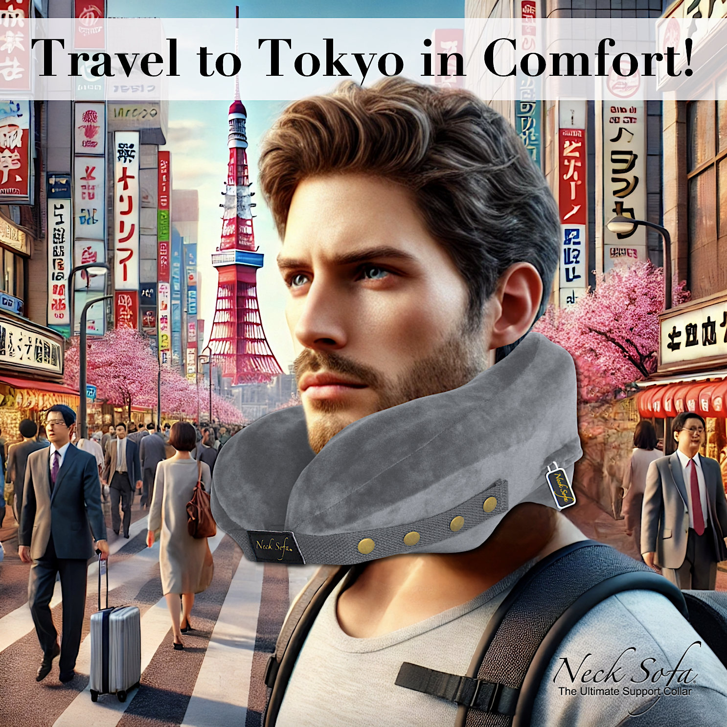 Travel to Tokyo in Comfort with your Neck Sofa Pillow!
