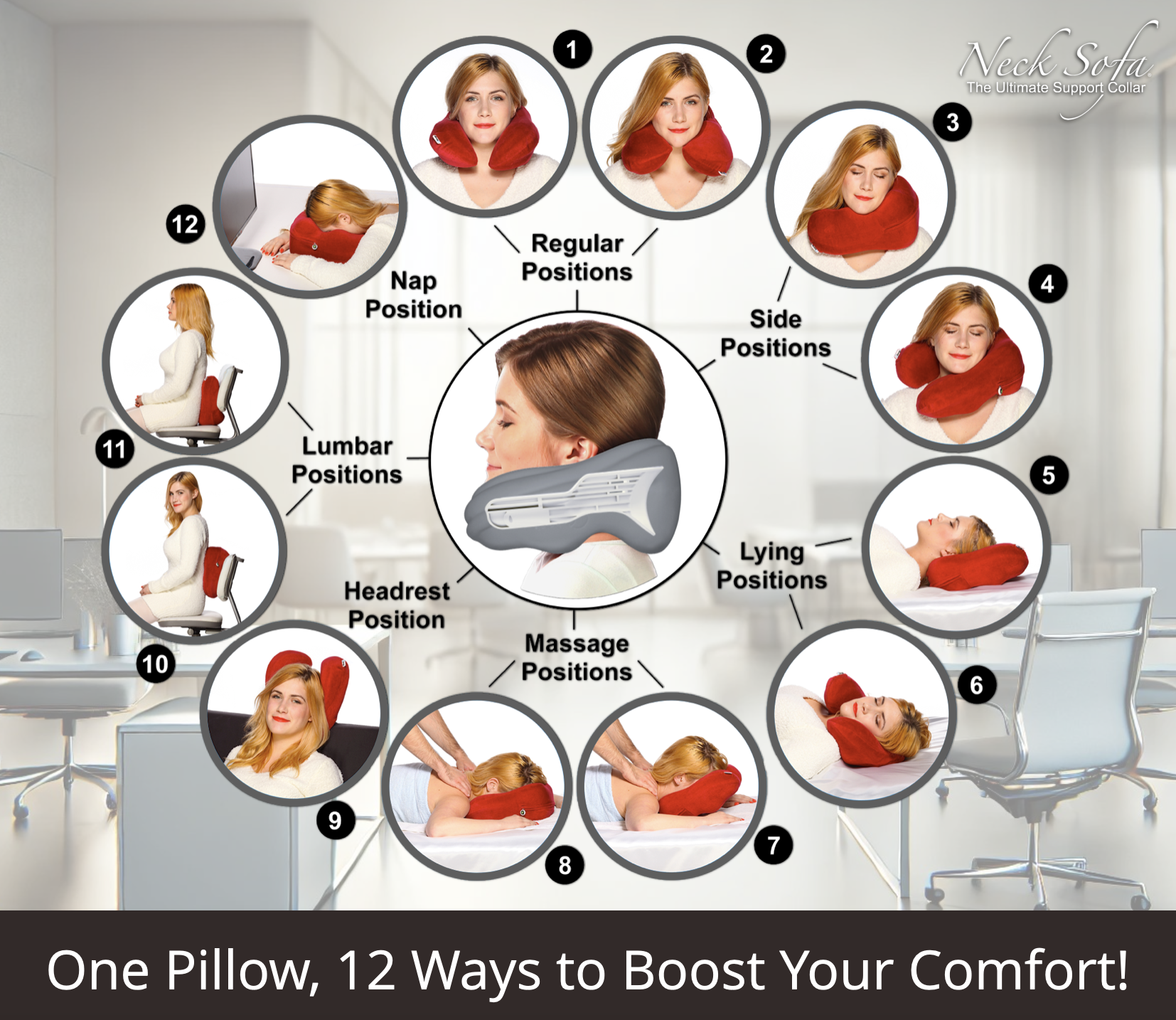 The Neck Sofa® Pillow isn't just another neck pillow; it's a multi-functional solution designed to deliver long-lasting comfort and support in various settings.