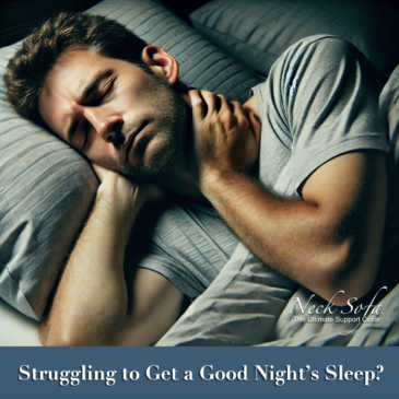 Man sleeping comfortably: A man lying on his back in a cozy, dimly lit bedroom. He is resting peacefully with his head supported by a pillow. The room is simple, with soft lighting and minimal furniture, creating a calm and serene atmosphere for restful sleep.