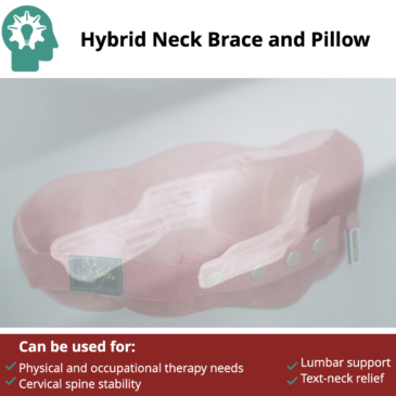 Image of a burgundy neck sofa pillow showcasing its inner support structure. Hybrid Neck Brace and Pillow - Burgundy