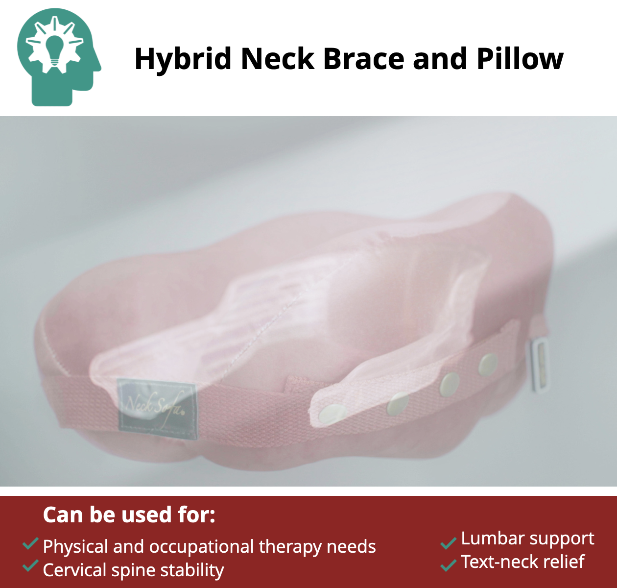 Hybrid Neck Brace and Pillow - Burgundy