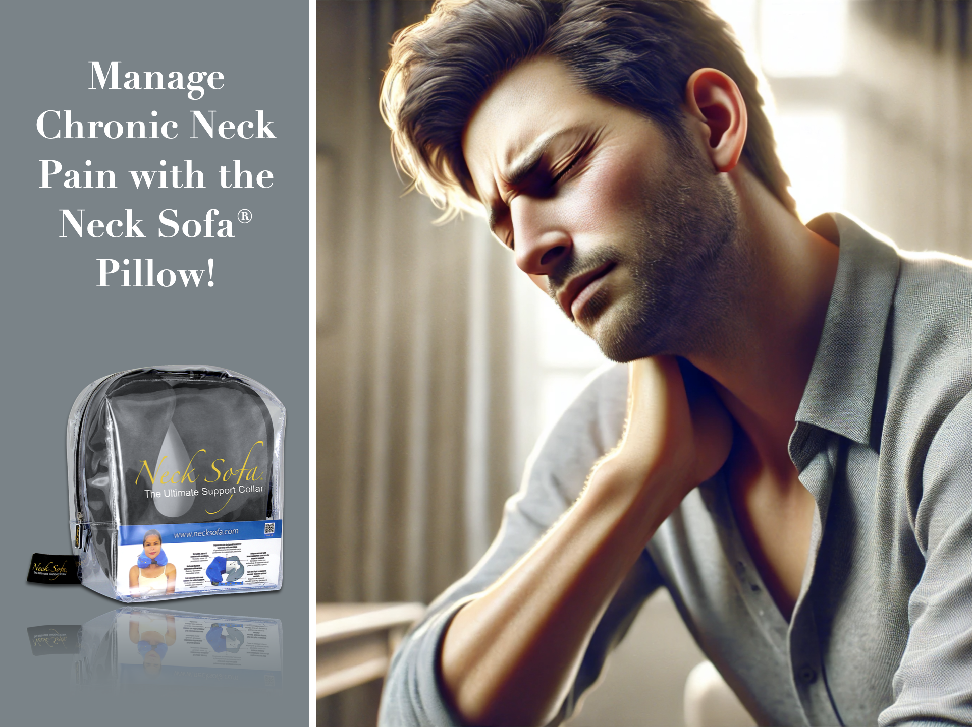 An image of a man experiencing chronic neck pain