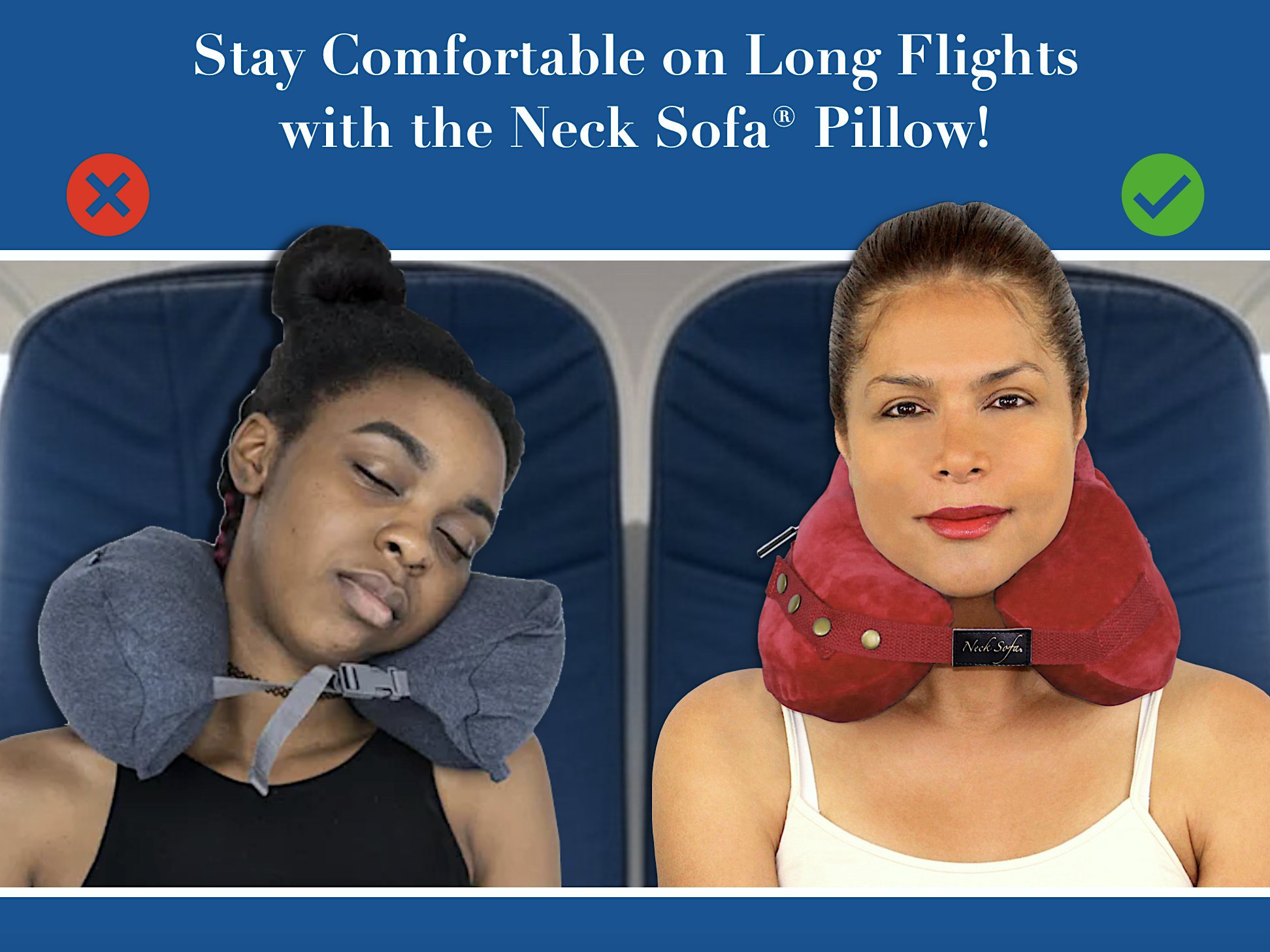 Stay Comfortable on Long Flights with the Neck Sofa® Pillow
