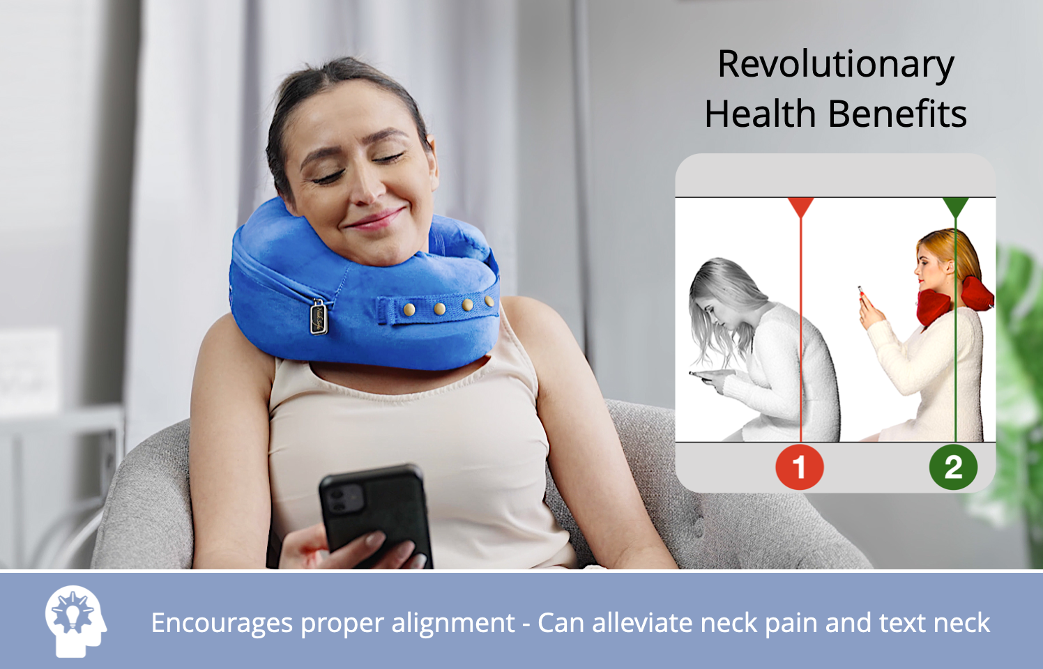 Can alleviate neck pain and text neck - blue
