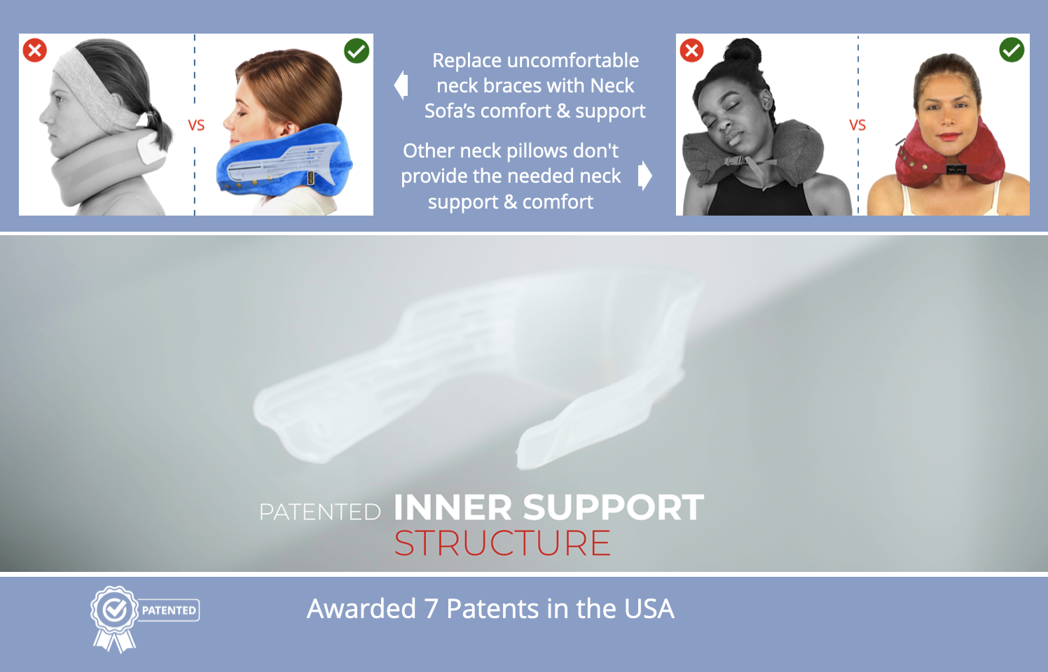 Neck support and comfort - blue