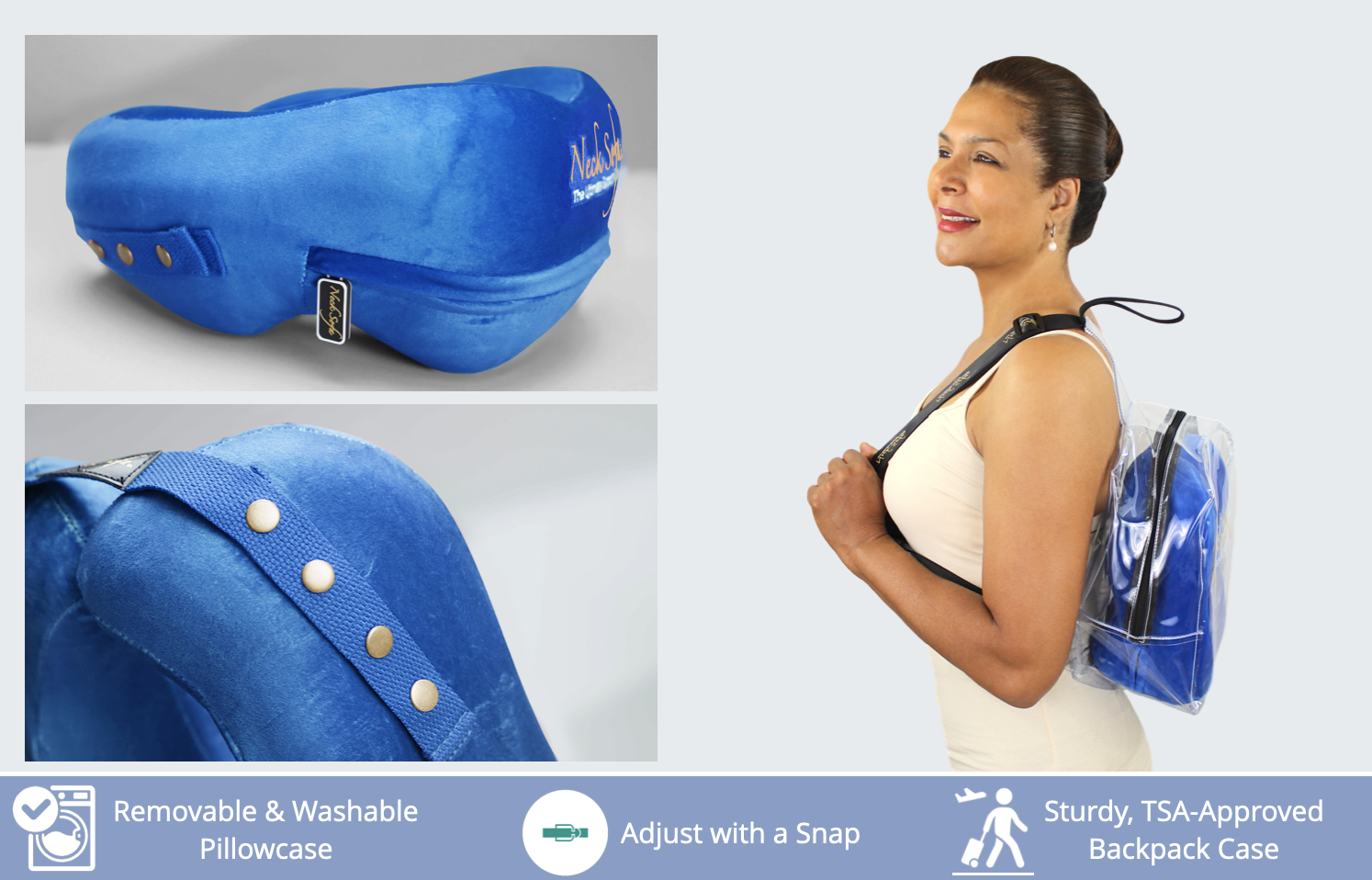 Removable & Washable Pillowcase - blue