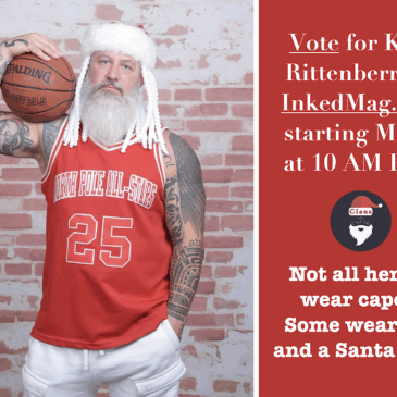 Kirk Rittenberry holding a basketball posing for his non-profit